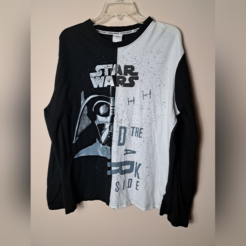 THE DARK SIDE Long Sleeve T-Shirt Size XL Disney Darth Vader